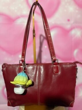 Women's Red Leather Shoulder Bag - Classic Everyday Tote